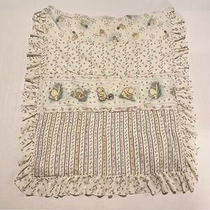 VTG Disney Winnie the Pooh Quilted Baby Blanket Ruffle Butterfly Stripe